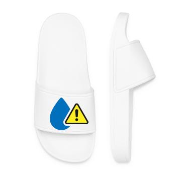Avertissement de fuite d’eau Symbole d’humidité icône solide - Claquettes Femme - blanc - Devant