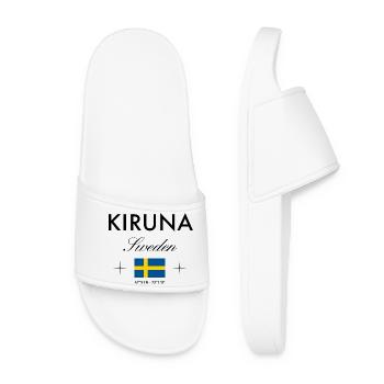 Kiruna Sweden Coordinates Travel Souvenir - Women’s Pool Sliders - white - Front