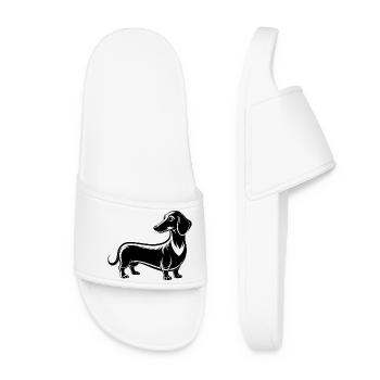 Extra Long Daschund - Women’s Pool Sliders - white - Front