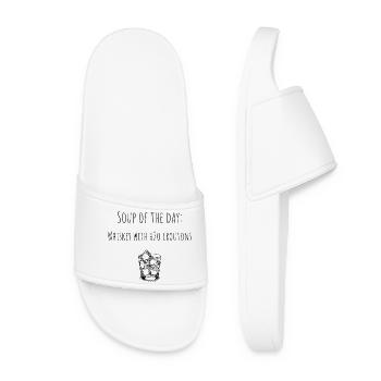 soup of the day - soup of the day - for whiskey fans - Women’s Pool Sliders - white - Front