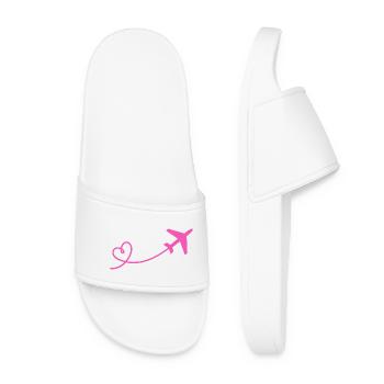 Airplane flyer with heart in pink - Women’s Pool Sliders - white - Front