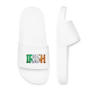 Irish Flag Letters Patchwork - Women’s Pool Sliders - white - Front