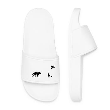 Vorstehhund & Fasane Silhouette - Frauen Badelatschen - Weiß - Vorne