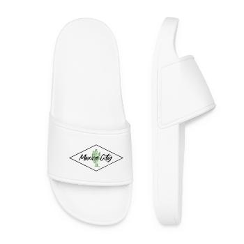 Mexico City Cactus Artwork - Women’s Pool Sliders - white - Front