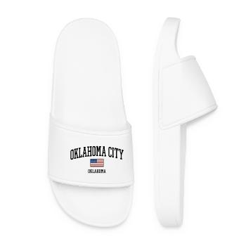 Oklahoma City American Flag - Women’s Pool Sliders - white - Front