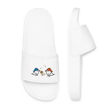 Spring, Sparrows - Women’s Pool Sliders - white - Front