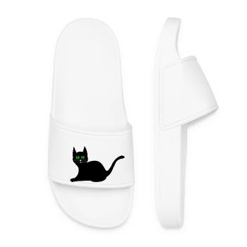 schwarze Katze - Frauen Badelatschen - Weiß - Vorne