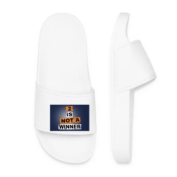 2 is not a winner saying lettering Graffiti - Women’s Pool Sliders - white - Front