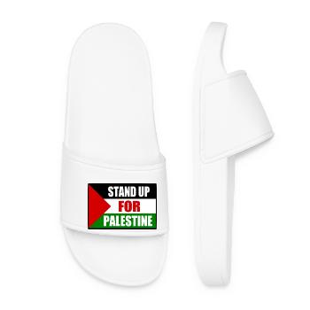 stand up for palestine - Women’s Pool Sliders - white - Front
