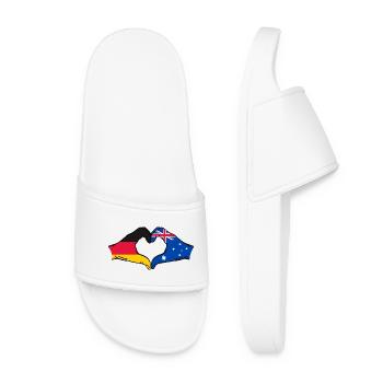 Germany Australia Flag Heart Shape - Women’s Pool Sliders - white - Front