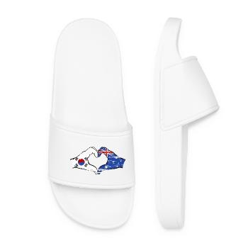 South Korea Australia Hands Heart Shape Used - Women’s Pool Sliders - white - Front