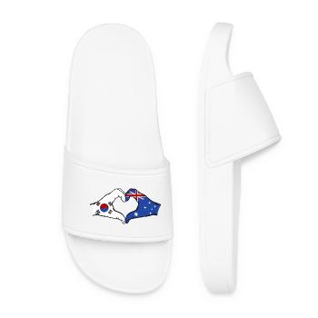 South Korea Australia Hands Heart Shape - Women’s Pool Sliders - white - Front
