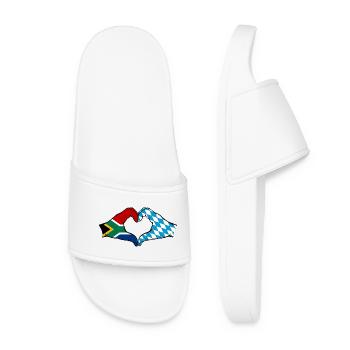 Afrique du Sud Bavière Drapeau Mains Coeur Forme - Claquettes Femme - blanc - Devant