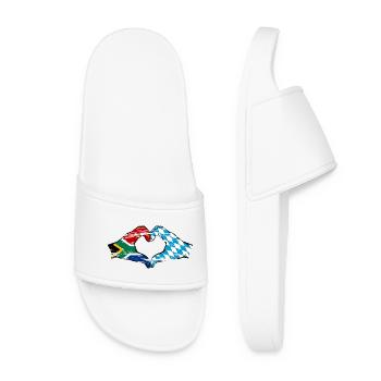 South Africa Bavaria Flag Hands Heart Shape Used - Women’s Pool Sliders - white - Front