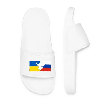Peace for Ukraine and Russia - Women’s Pool Sliders - white - Front