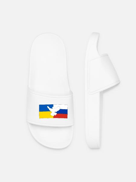 Paix pour l’Ukraine et la Russie - Claquettes Femme - blanc