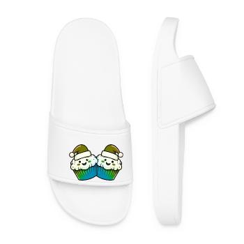 Muffin Cake Baking Christmas - Women’s Pool Sliders - white - Front