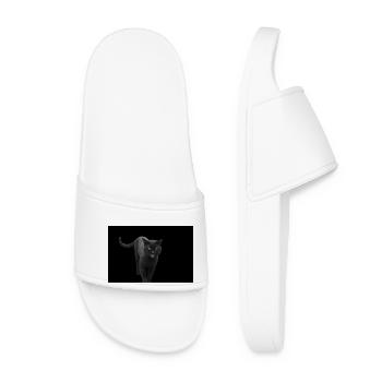 black cat kitten cat - Women’s Pool Sliders - white - Front
