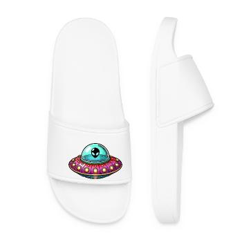 UFO Comic - Women’s Pool Sliders - white - Front