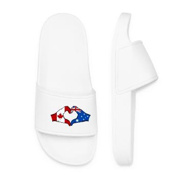 Kanada Australien Flagge Hände Herzform - Frauen Badelatschen - Weiß - Vorne