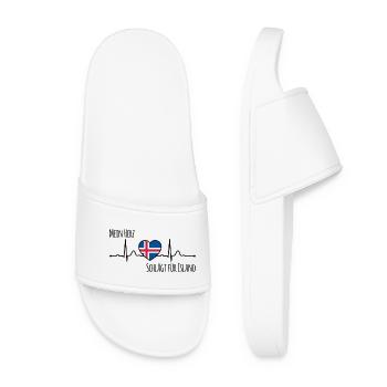 My heart beats for Iceland Scandinavia - Women’s Pool Sliders - white - Front