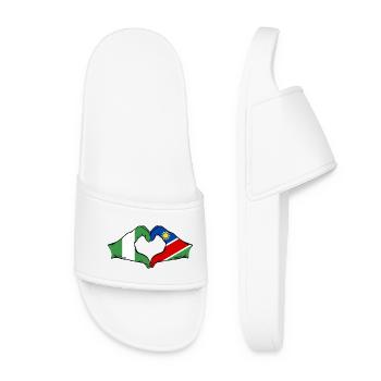 Nigeria Namibia Flag Hands Heart Shape - Women’s Pool Sliders - white - Front