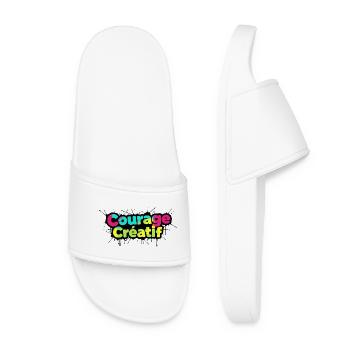 Courage Créatif Typographie colorée - Claquettes Femme - blanc - Devant