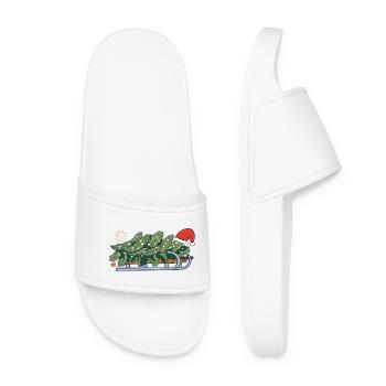Sapin de Noël sur un traîneau - Claquettes Femme - blanc - Devant