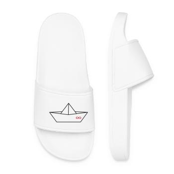 Unendlichkeitszeichen Origami-Boot - Frauen Badelatschen - Weiß - Vorne
