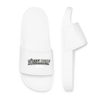 Dusseldorf Germany Block Font Logo - Women’s Pool Sliders - white - Front