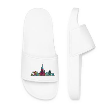 Style de la cathédrale de la cathédrale d’Anvers Modern Line Art - Claquettes Femme - blanc - Devant