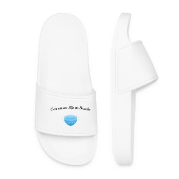 Slip de Bouche Masque contre les Virus - Humour - Claquettes Femme - blanc - Devant