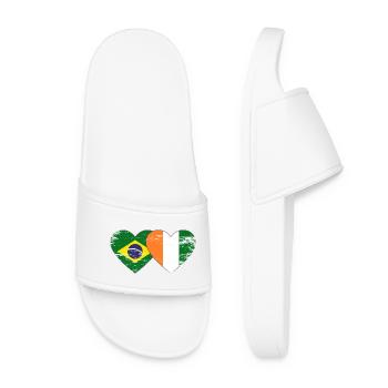 Brasillien_Elfenbeinkueste_Flagge_Herz_used - Women’s Pool Sliders - white - Front