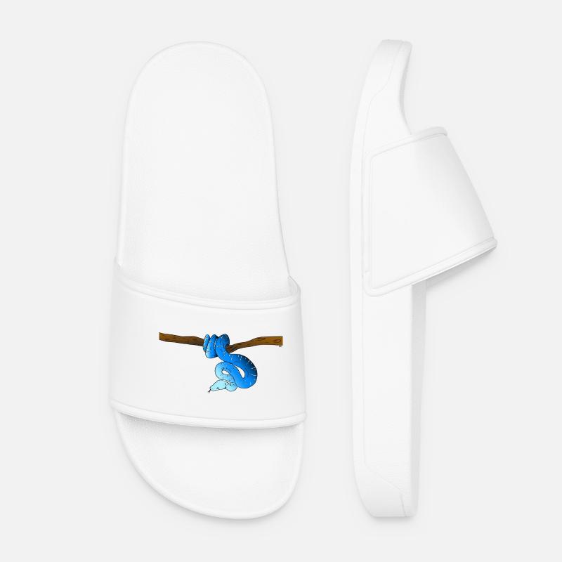Blue Snake - Women’s Pool Sliders - white
