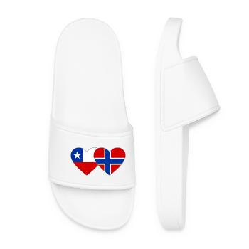 Chile Norway Flag Heart - Women’s Pool Sliders - white - Front
