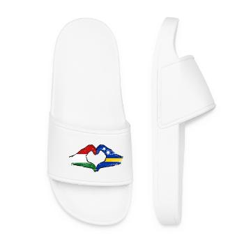 Drapeau hongrois de Curaçao Mains en forme de cœur utilisé - Claquettes Femme - blanc - Devant
