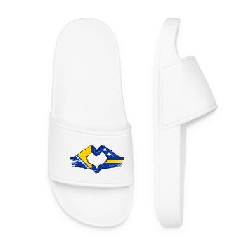 Mains du drapeau de Bosnie-Curaçao en forme de cœur utilisées - Claquettes Femme - blanc - Devant