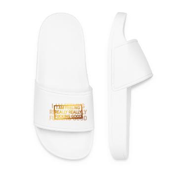 Typographie de l’Humeur Confiante Or - Claquettes Femme - blanc - Devant