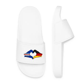 Mains du drapeau allemand du Cap-Vert en forme de cœur utilisées - Claquettes Femme - blanc - Devant