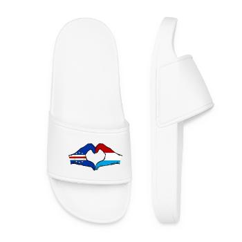 Drapeau du Luxembourg du Cap-Vert Mains en forme de cœur - Claquettes Femme - blanc - Devant