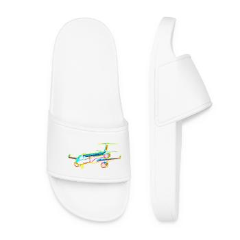 Airplane Comic Style - Women’s Pool Sliders - white - Front