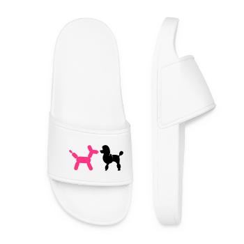 Poodle and Balloon Poodle - Women’s Pool Sliders - white - Front