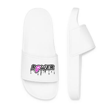 Women's Power Girls' Power Power with Female Symbol - Women’s Pool Sliders - white - Front