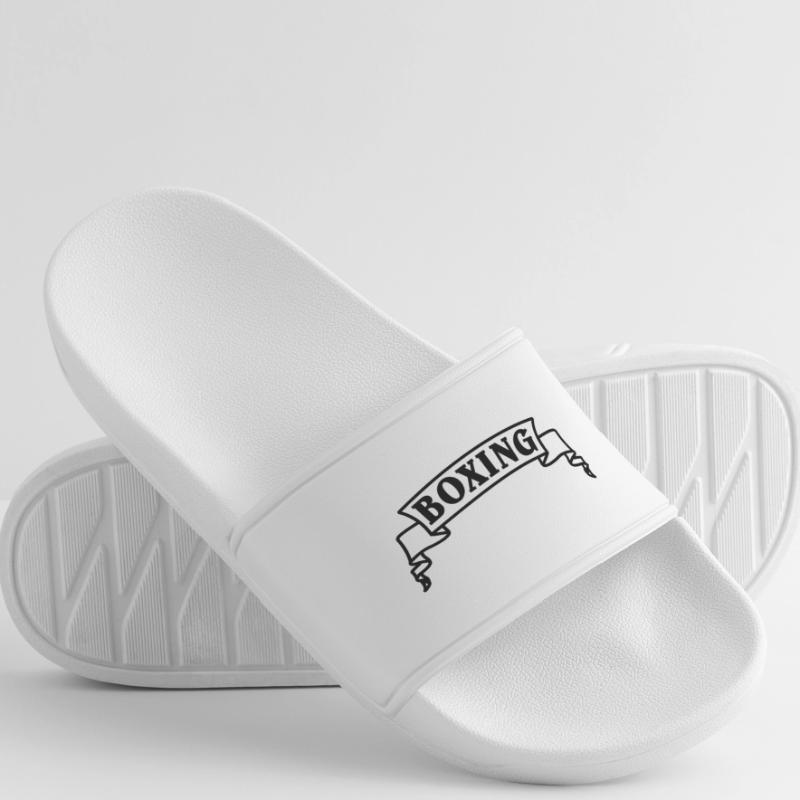 Boxen Boxtext in Wimpel oder Banner Frauen Badelatschen