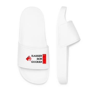 Kassenbongucker - Frauen Badelatschen - Weiß - Vorne