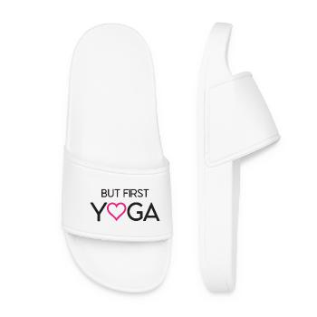But First Yoga - Women’s Pool Sliders - white - Front