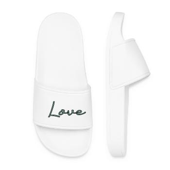 ICH LIEBE DICH. HEILIGER VALENTINSTAG. Junggesellinnenabschied. LIEBE. ICH LIEBE DICH. - Frauen Badelatschen - Weiß - Vorne