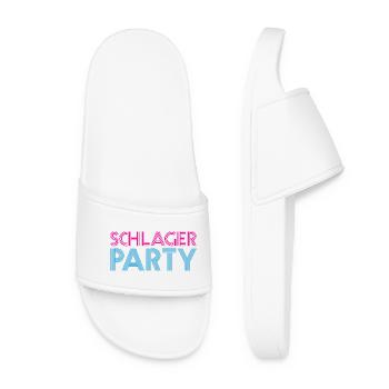 SCHLAGER PARTY Schlagermusik Schlager - Frauen Badelatschen - Weiß - Vorne