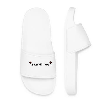 VALENTINSTAG. Junggesellinnenabschied. ICH LIEBE DICH. ICH LIEBE DICH. LIEBE - Frauen Badelatschen - Weiß - Vorne