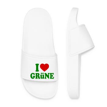 I love green - Women’s Pool Sliders - white - Front